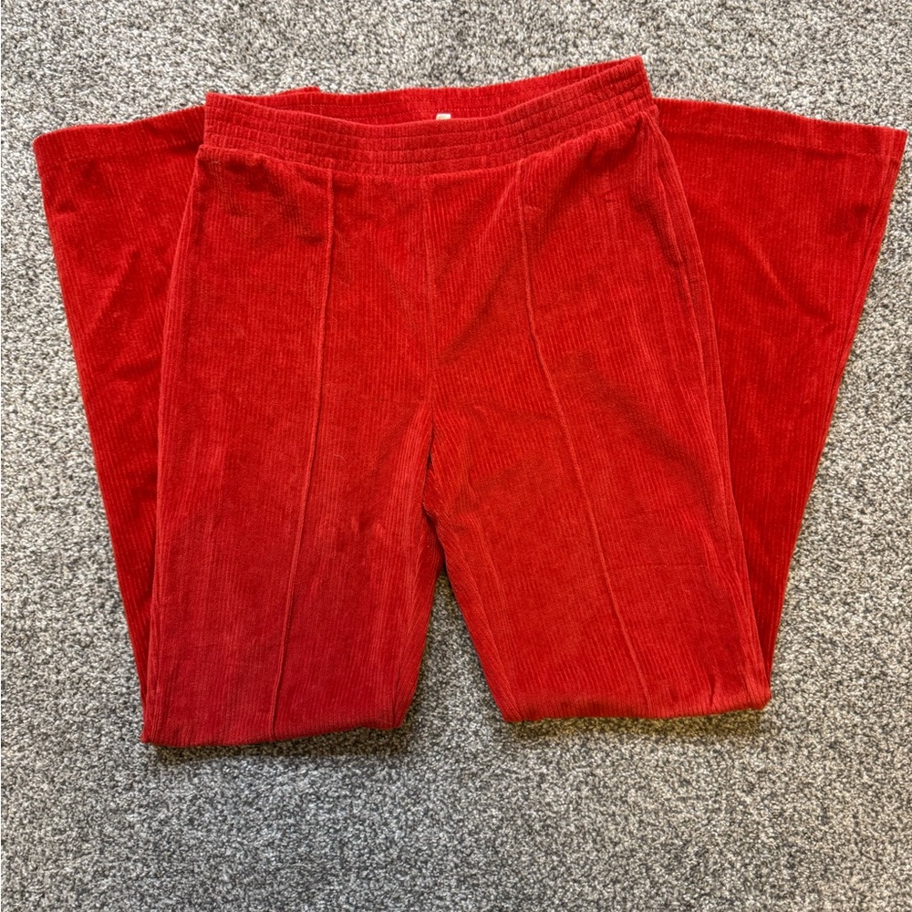 Aerie Red Flare Pants